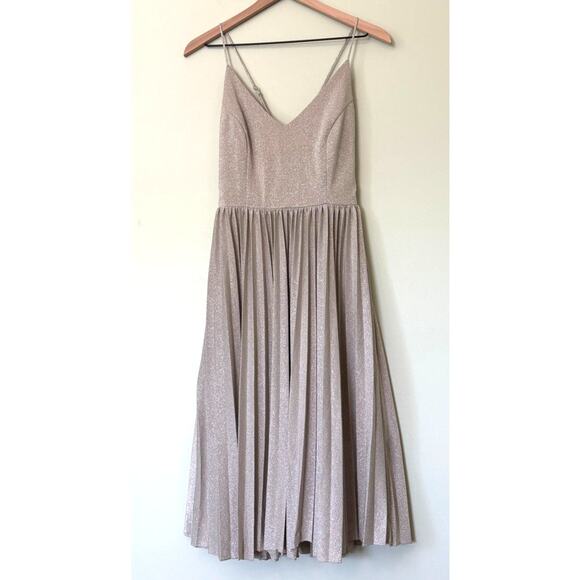 Elevenses Anthropologie Lunar Silver Sparkle Dress - Picture 2 of 11